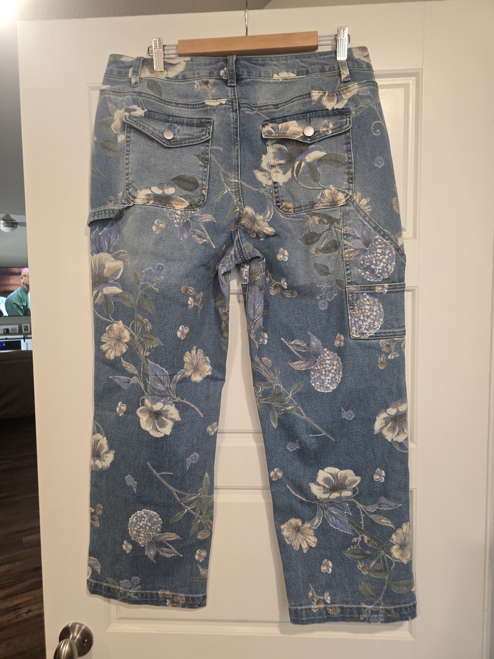 Flamingals Jeans Floral Print - Light Blue SIZE XL 12-14